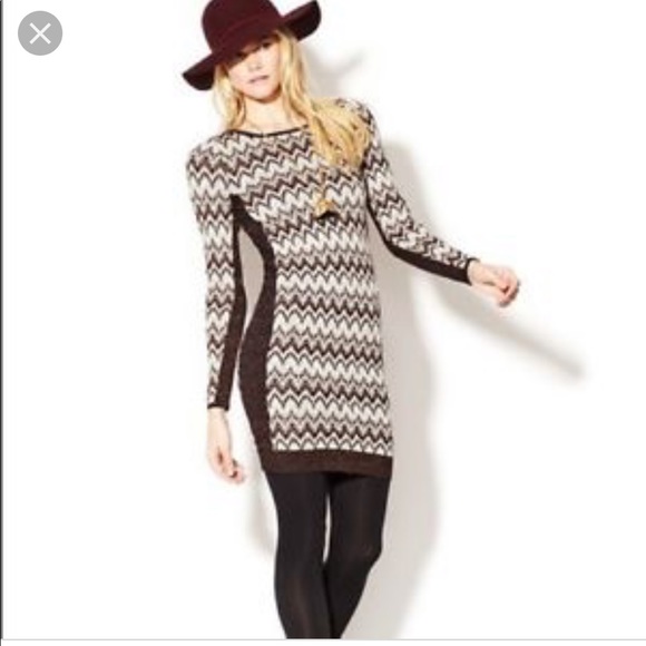 Free People BodyCon Chevron Knit Xs Sweater Dress Cozy Cabin Metallic Low Back - Picture 5 of 9